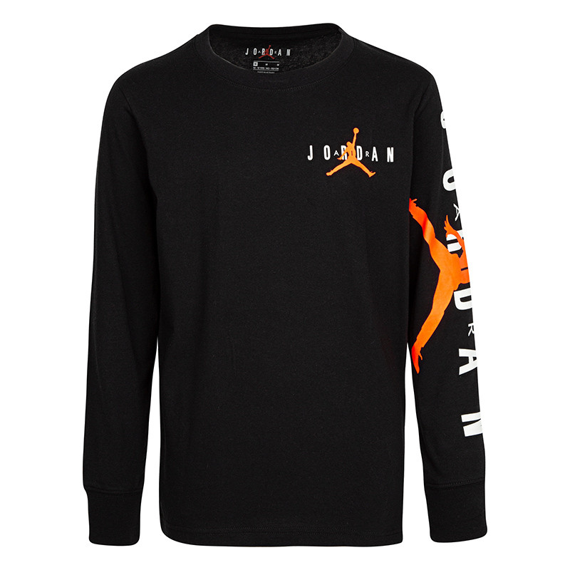 Junior Jordan Long Sleeve Black\u0026Orange 