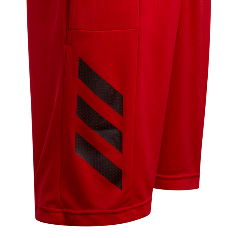 adidas 3 stripe shorts red