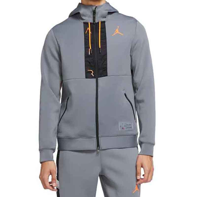 Jordan Air Fleece Full Zip Grey Hoodie 