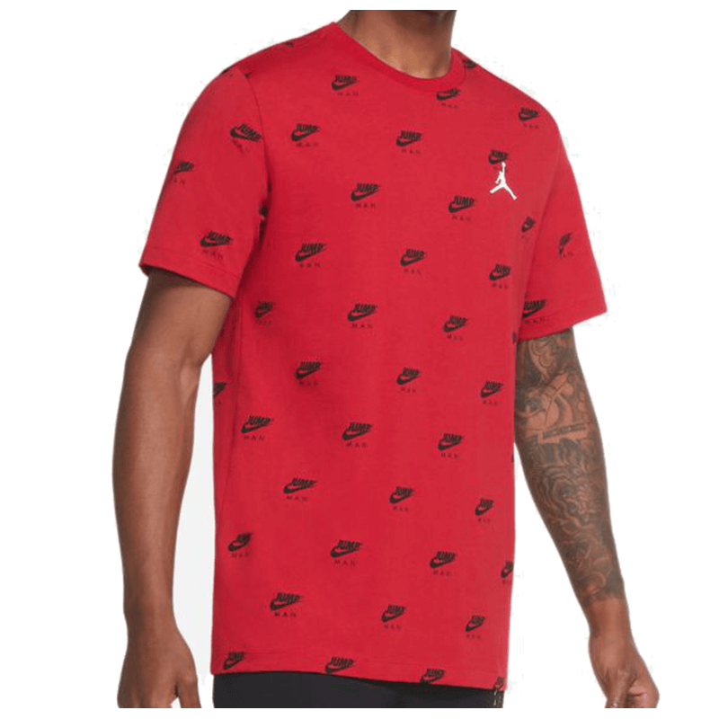 Over Printed Crew Red T-Shirt 