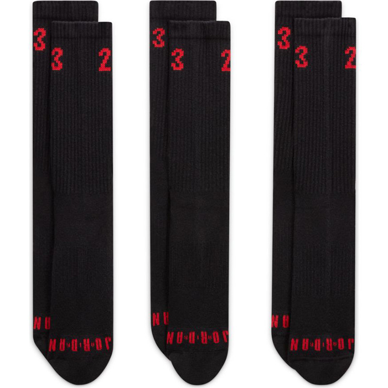 Calcetines Jordan Essentials Crew Black University Red (3 Pair)