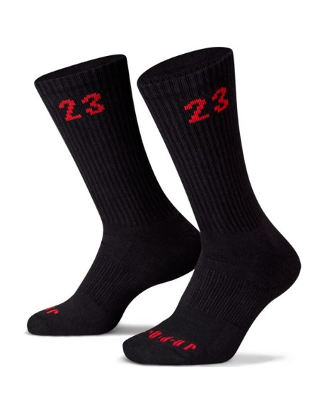 Jordan Comprare Calzini Essentials Crew Nero Rosso (3 Pr)|24Segoni