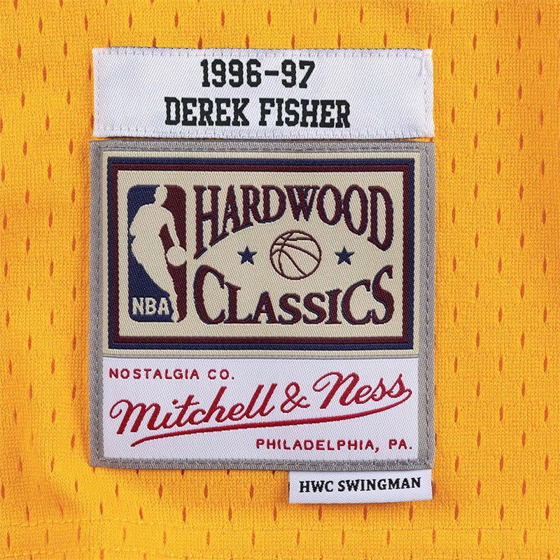 Derek Fisher Los Angeles Lakers 96-97 Yellow Retro Swingman