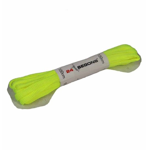 Acheter des cordons ovales jaune fluo 150 cm | 24Segons