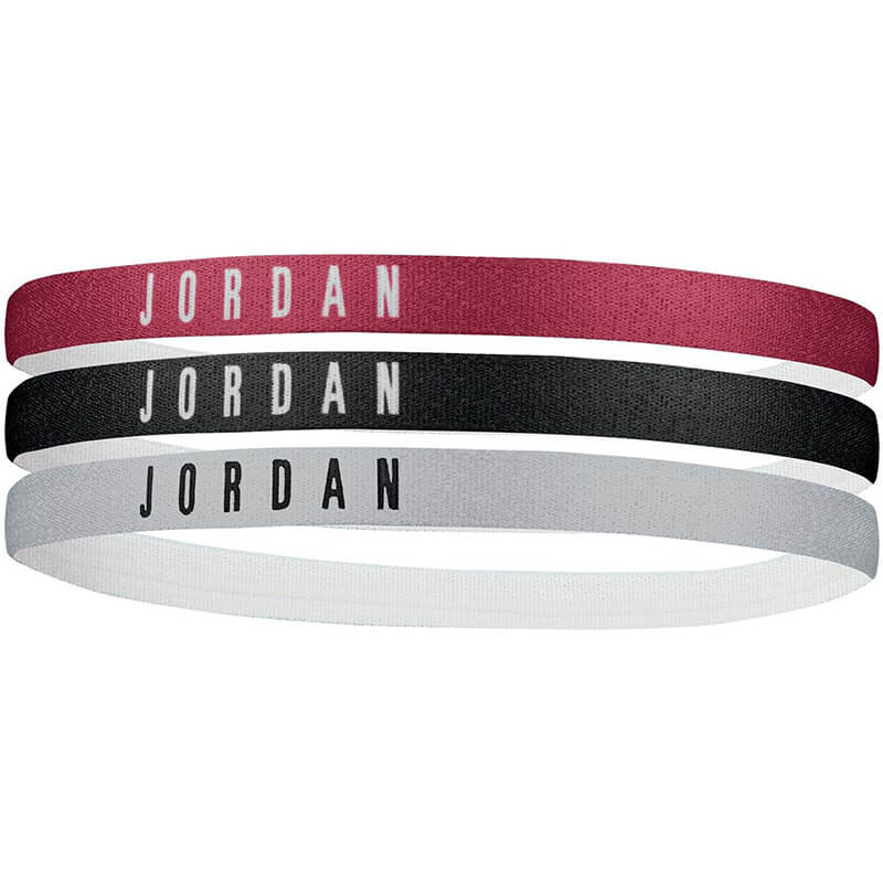 Jordan Red Black Grey 3pk Headbands
