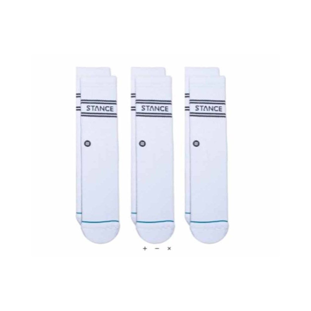 Mitjons Stance Basic 3 Pack Crew White