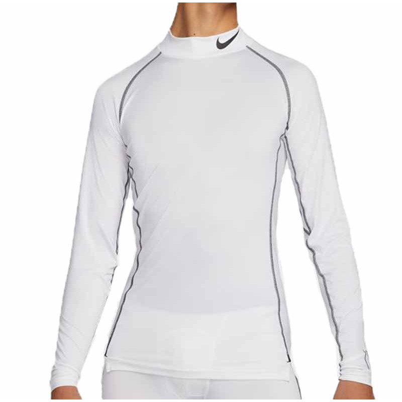 Nike DF Tight LS Mock White Shirt