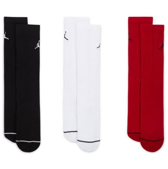 Jordan Acheter Chaussettes Everyday Crew Noir Blanc Rouge (3pk) | 24Segons