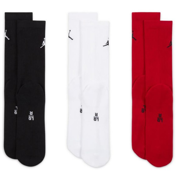 Jordan Acheter Chaussettes Everyday Crew Noir Blanc Rouge (3pk) | 24Segons