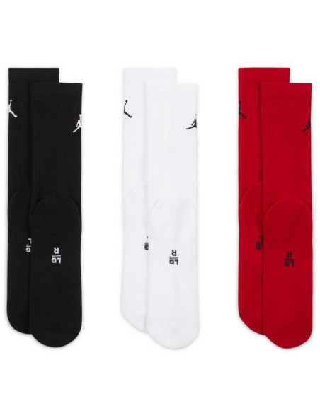 Jordan Acheter Chaussettes Everyday Crew Noir Blanc Rouge (3pk) | 24Segons
