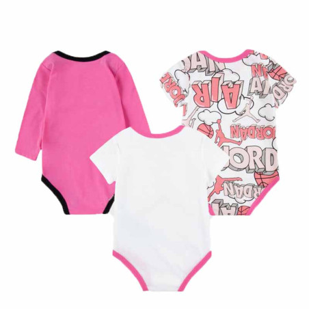 Baby Jordan Air Comic Bodysuit 3PK Pinksicle Set
