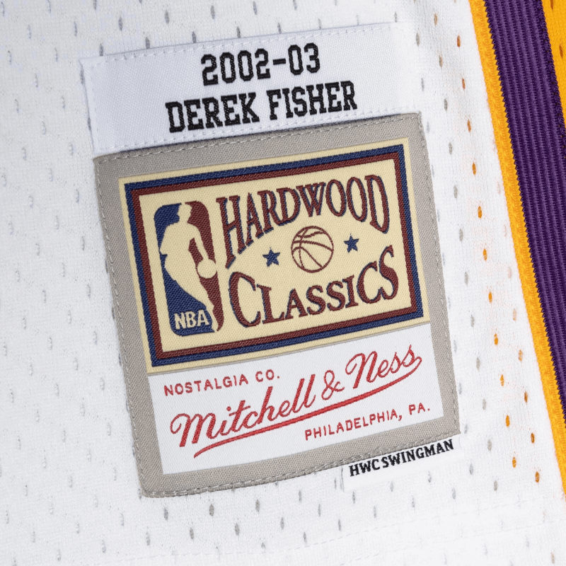 Derek Fisher Los Angeles Lakers 02-03 White Retro Swingman