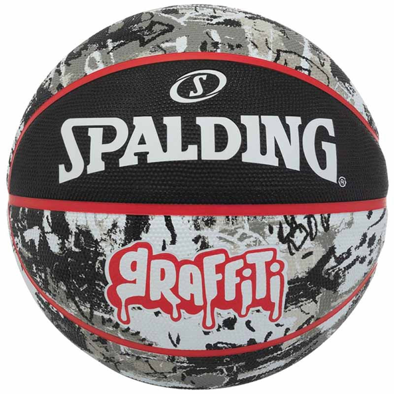 Spalding Black Red Graffiti Rubber Sz7 Ball