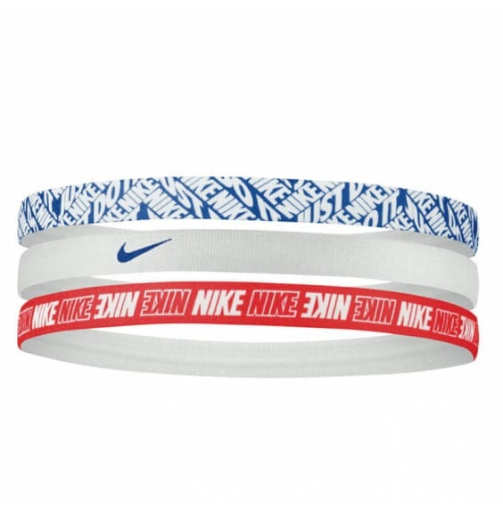 Nike Acheter Bandeaux Imprimés Royal Blanc Rouge 3pk | 24Segons