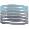 Nike Swoosh Sport Metallic Blue Light Grey Headbands 6pk