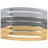 Nike Swoosh Sport Grey Black Metallic Gold Headbands 6pk
