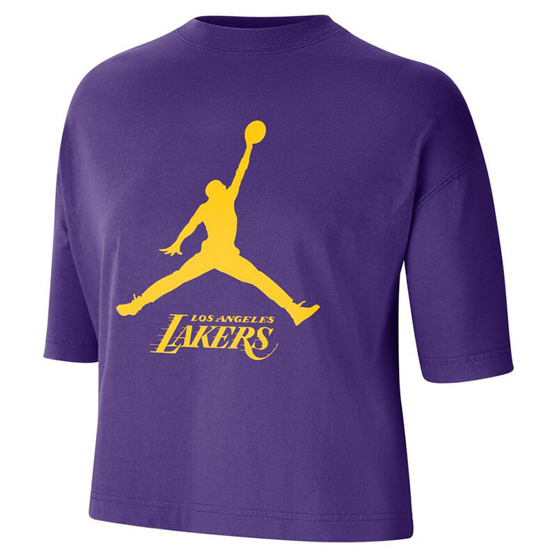 Woman Jordan Los Angeles Lakers Essential Boxy Purple T-Shirt