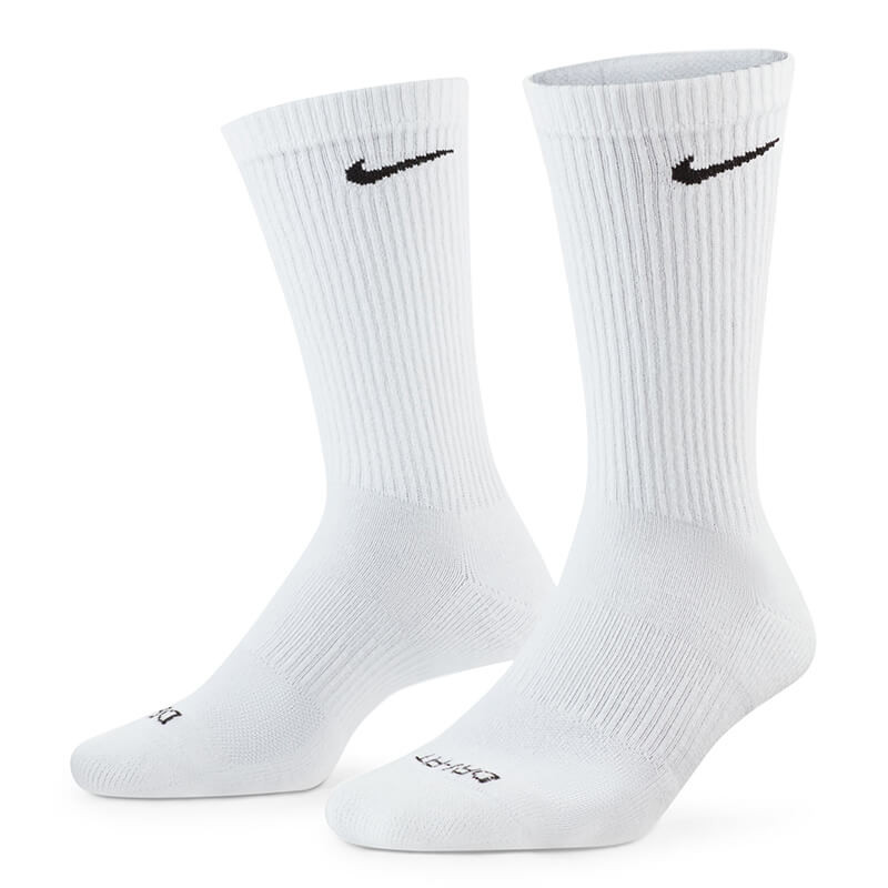 Nike Everyday Plus Cushioned Crew White Grey Black Socks 3pk