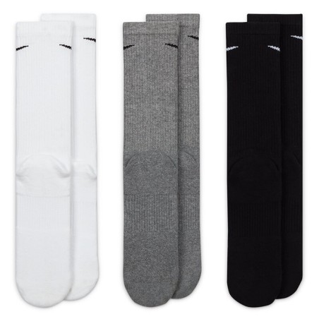 Nike Everyday Plus Cushioned Crew White Grey Black Socks 3pk