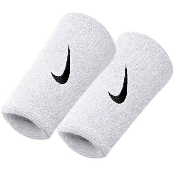 Nike Acheter Wristbands Swoosh Doublewide Logo Dry Long White|24Segons