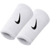 Muñequeras Nike Swoosh Doublewide Logo Dry Long White