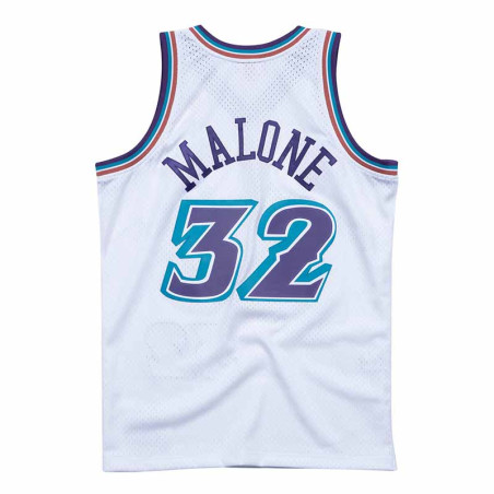 Karl Malone Utah Jazz 96-97 White Retro Swingman