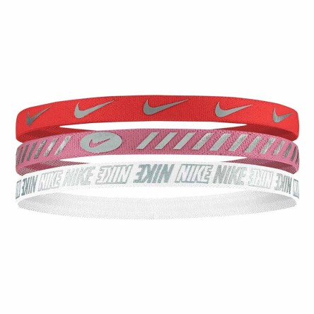 Buy Nike Metallic Picante Red Metallic Silver Hair Bands 3PK |24Segons
