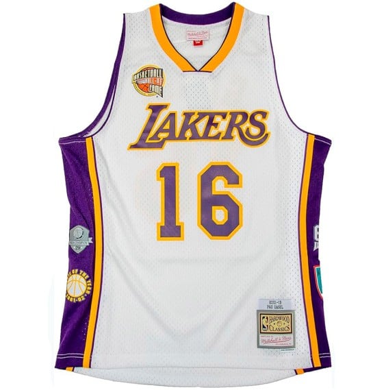 Acquista la maglietta Los Angeles Lakers HOF White Swingman | 24Segons