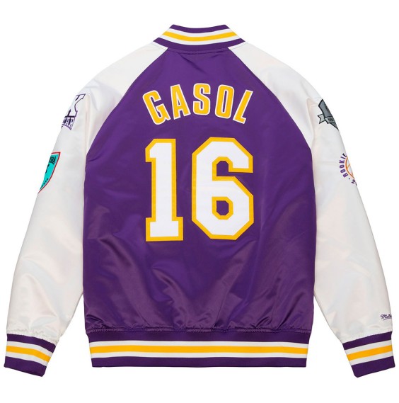 Acquista la giacca Pau Gasol Los Angeles Lakers HOF N&N Satin | 24Segons