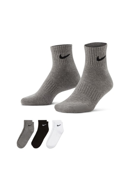 Nike Acquista Calzini Everyday Ankle Grey Black White 3pk | 24Segons