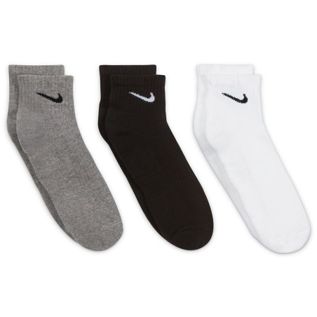 Nike Everyday Cushioned Ankle Grey Black White 3pk Socks