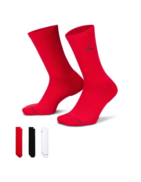 Jordan Acheter Chaussettes Everyday Crew Rouge Noir Blanc 3pk | 24Segons