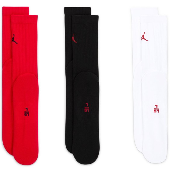 Jordan Acheter Chaussettes Everyday Crew Rouge Noir Blanc 3pk | 24Segons