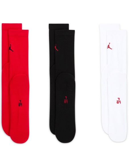Jordan Acheter Chaussettes Everyday Crew Rouge Noir Blanc 3pk | 24Segons