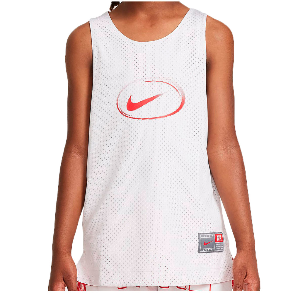 Junior Nike Culture of Basketball Reversible White Red Jersey
