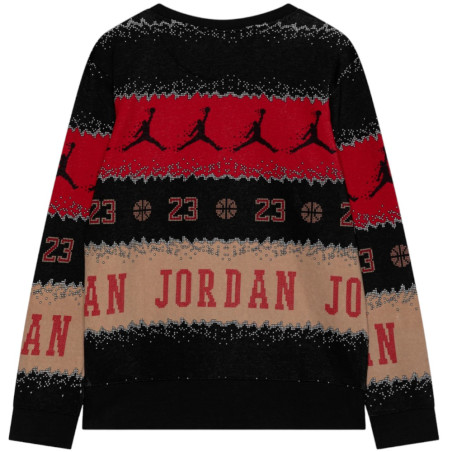 Junior Jordan Holiday Fleece Crewneck Sweatshirt Black