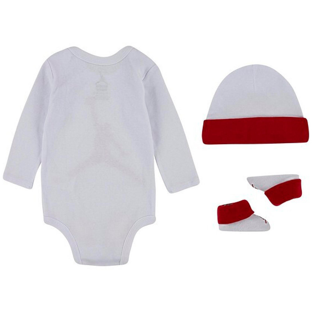 Baby Set Jordan Longsleeve Jumpman Hat Bodysuit Bootie White Red