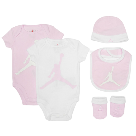 Jordan Acquista Body Baby Jersey Box Set 5P Bianco Rosa|24Segoni