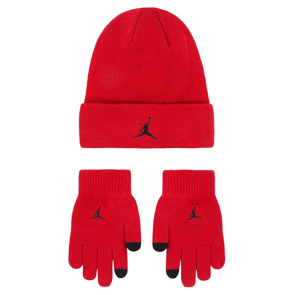 Set Jordan Kids Essential Beanie Gloves Red