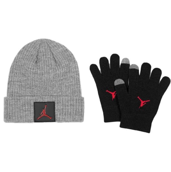 Jordan Acheter Set Kids Metal Jumpman Hat Gloves Grey Black|24Segons