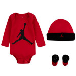Baby Set Jordan Longsleeve Jumpman Hat Bodysuit Bootie Red Black