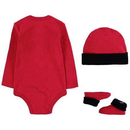 Baby Set Jordan Longsleeve Jumpman Hat Bodysuit Bootie Red Black