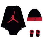 Baby Set Jordan Longsleeve Jumpman Hat Bodysuit Bootie Black Red