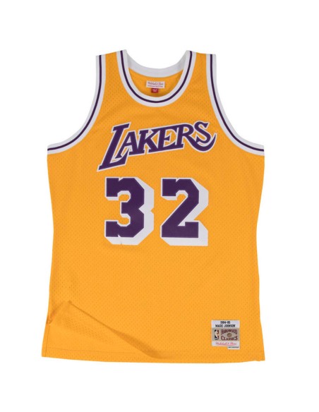 Buy Magic Johnson Los Angeles Lakers 84-85 Yellow Retro Swingman | 24Segons