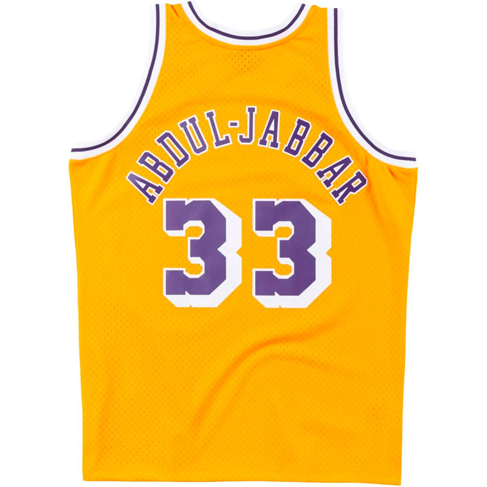 Kareem Abdul-Jabbar Los Angeles Lakers 84-85 Yellow Retro Swingman