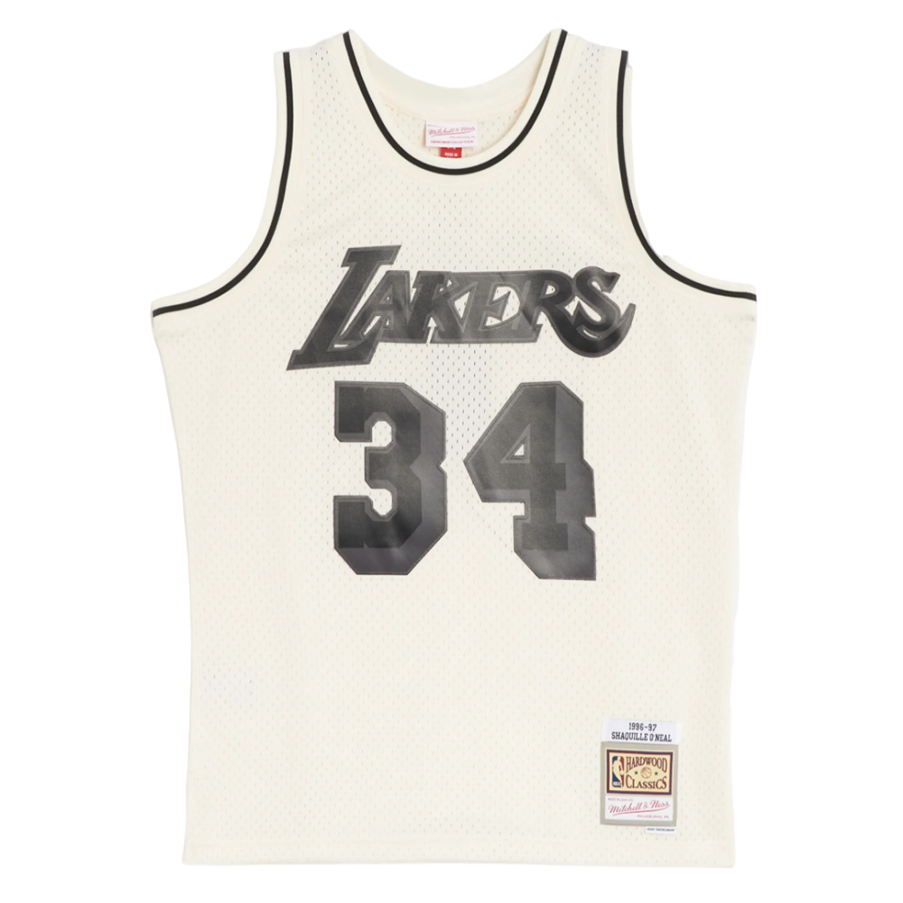 Shaquille O'Neal Los Angeles Lakers 96-97 Cream Retro Swingman