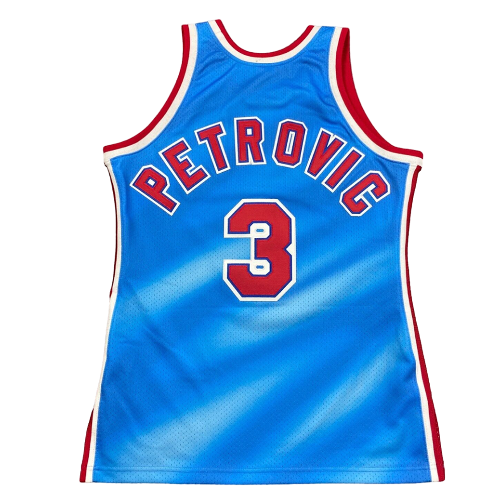 Drazen Petrovic New Jersey Nets 90-91 Blue Retro Swingman