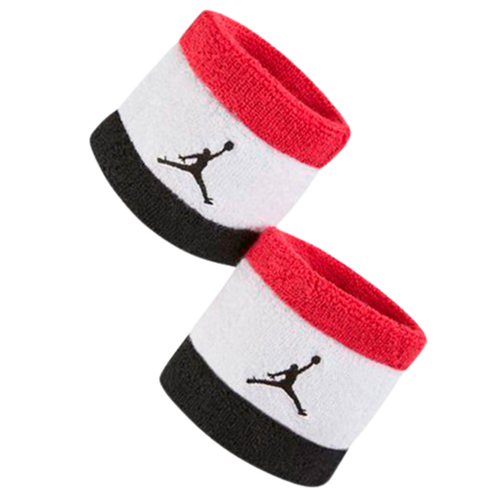 Muñequeras Jordan French Terry Red White Black
