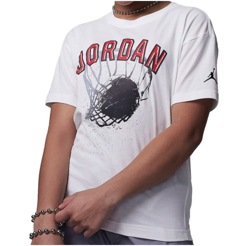 Junior Jordan Hoops White T-Shirt
