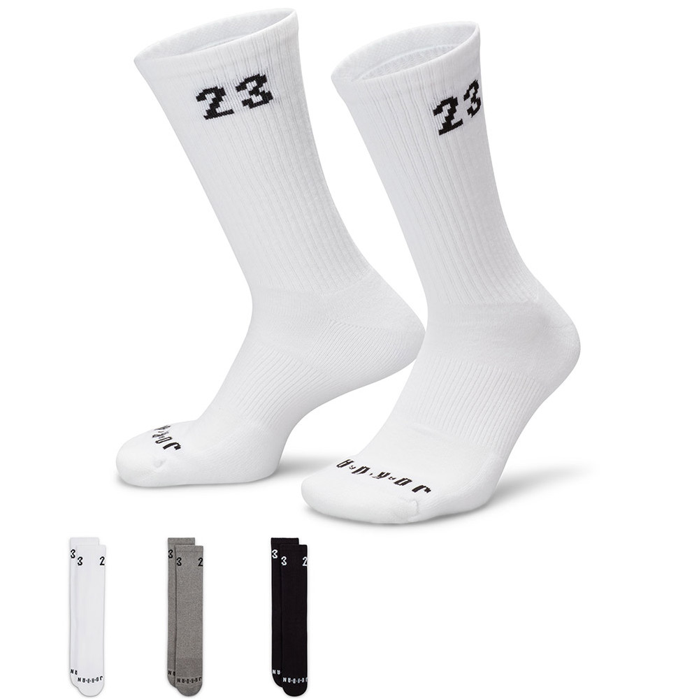 Jordan Essentials Crew White Grey Black (3 Pair) Socks